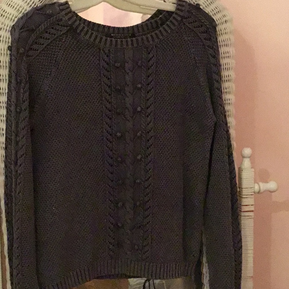 MAISON SCOTCH ROSEBUD HEATHERED SWEATER.